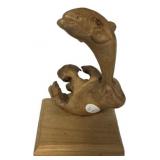 Teak Wood Sculpture 10" Dolphin