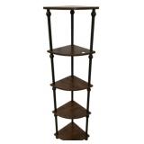 Five Tier Corner Shelf 56"h., 16"w