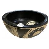 Ghana Carved Tribal Bowl 4" x 10"dia