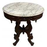 27"h., 22"w Dark Walnut Oval Table