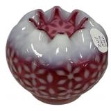 Fenton Art Glass Cranberry Opalescent Snowflake Ro