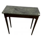 Modern Cherry Faux Marble Side Table 27"h., 27"w