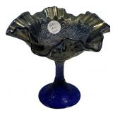 Fenton Persian Medallion Carnival Glass Compote 6"