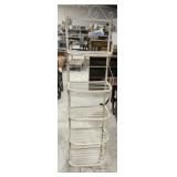 Narrow White Bakers/Plant Rack 74"h., 18"w