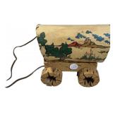 vintage covered wagon lamp 7"