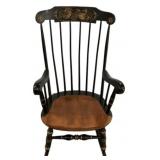 Stenciled Black Comb Rocker