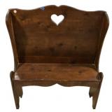 Pine Heart Bench 43"h., 36"w