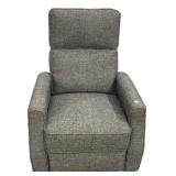Grey Blue Upholstered Swivel Glider Recliner