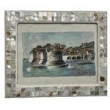 9"h., 11"w Signed V Stamm coastal city of Dubrov