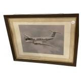 Framed Beechcraft US Navy Picture 19"h., 25"w