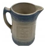 Blue and White Stoneware Indian Peace Symbol Pitch