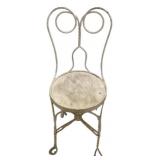Bent wrought iron ice cream parlor chair