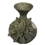 Glazed Grey Ceramic Vase 6"