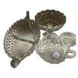 Fostoria American Clear Compote, Nappy, Boat Dish