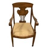 Edwardian marquetry armchair