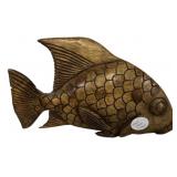 Wood Carved Fish Sculpture 9"