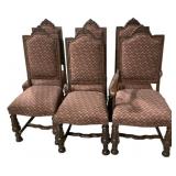 6 VTG Jacobean Style Mahogany Dining Chairs