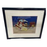 Ed Benedict Flintstones Framed Serigraph 18"h., 2