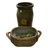 Stoneware Crock and Porcelain tub