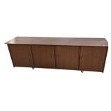 Mid Century Style Rolling Credenza 27"h., 83"L,