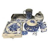 Blue and White Pottery Cups, Trivets