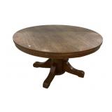 Antique Oak 54"dia Pedestal Dining Table
