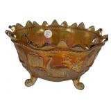 Northwood Peacock Carnival Glass Fruit Bowl Marigo