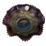 Northwood Greek Key Antique Carnival Glass Ruffled