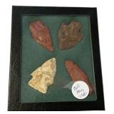Box of Four Indian Arrowheads
