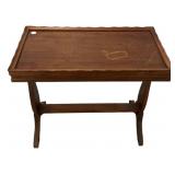 Regency style walnut occasional table 22"h., 25"
