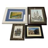 Four Decorative Signed Artwork Prints