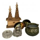 Small Salts, Pottery Vase, Eggs, and House