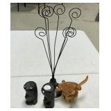 Card Holder, Carved Turtle, and Tribal