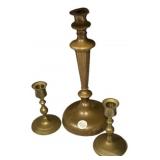 Three Brass Candlesticks