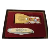Schrade Cutlery Kachina Scrimshaw Lockback and She