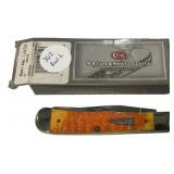 Case XX 6254 SS Trapper Orange Peel Pocket Knife