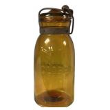 8"h Globe Amber Fruit Jar