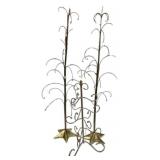 Three Brass Jewelry Stands
