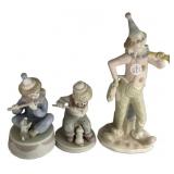 Porcelain Clown Figurines 13"