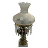 18" 19th century electrified brass and marble ast
