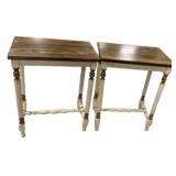22"h., 18"w Two Painted Accent Side Tables