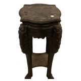 31"h Chinese carved rosewood plant stand
