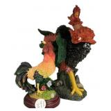 Resin Roosters Figurines 10"h