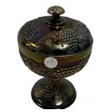 9" Northwood Carnival Grape and Cable Covered Com