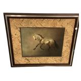 28"h., 32"w Framed Horse Print