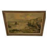 29"h., 41"w Coastal Landscape Print
