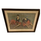 25"h., 29"w Dancers Resting by artist Moses Soye