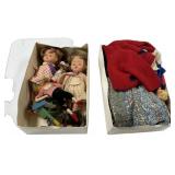 Two Boxes of VTG Dolls