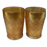 Two Fenton Carnival Marigold Fentonia Tumblers