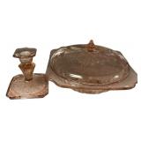 Jeannette Pink Depression Adam Vegetable Bowl, and